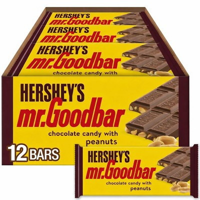 Hershey’s Mr. Goodbar Chocolate with Peanuts Candy Bars 1.75 oz – 12 Bars Milk Chocolate & Peanuts, Bulk Pack – Individually Wrapped Bars | Target