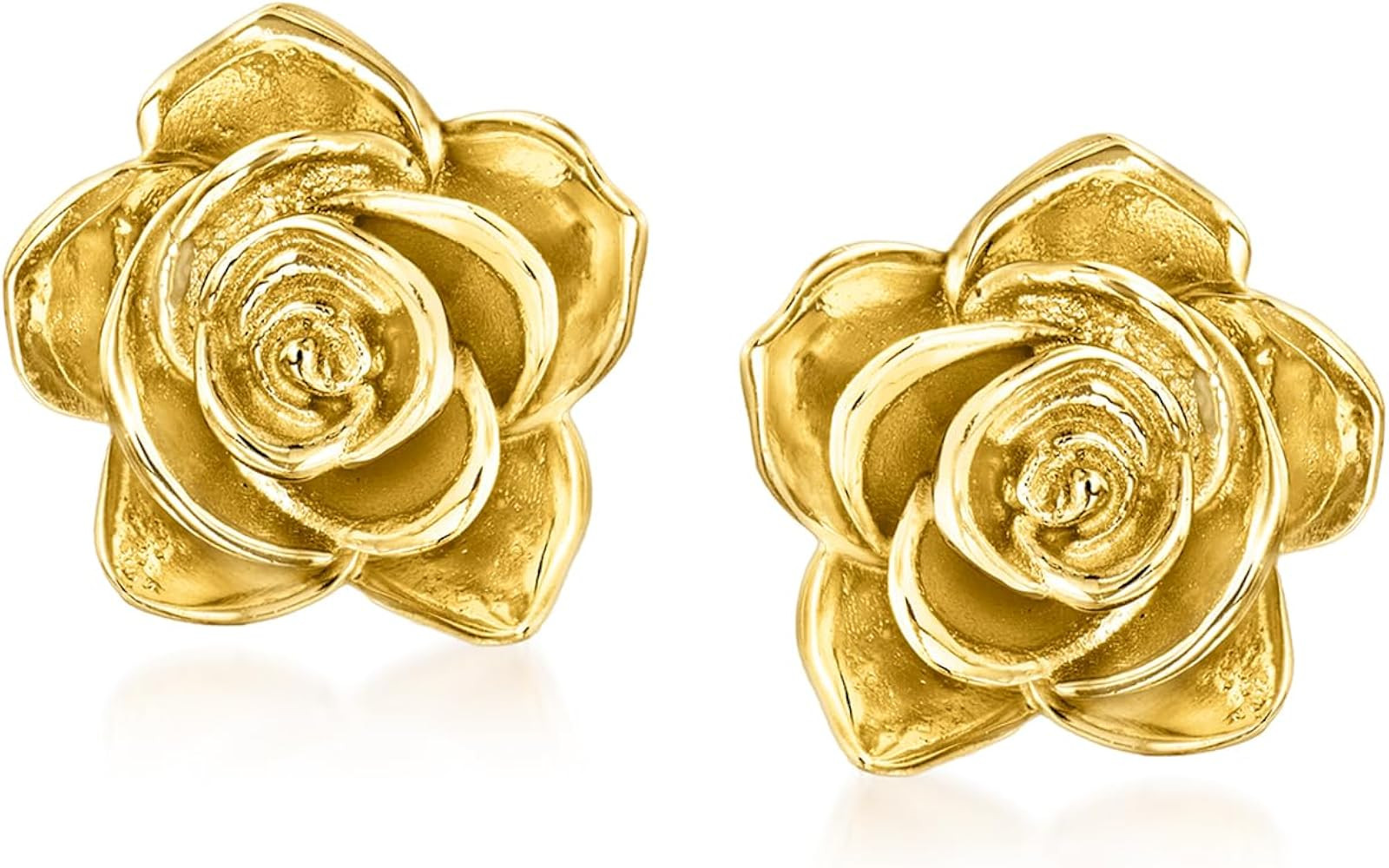 RS Pure by Ross-Simons Italian 14kt Yellow Gold Rose Earrings | Amazon (US)