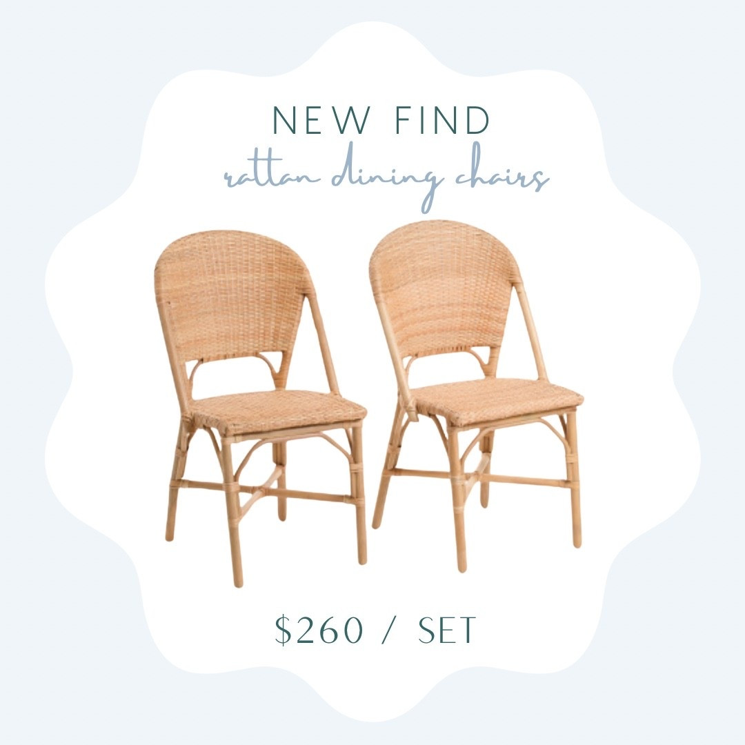 Look for less rattan dining chairs set of 2! 