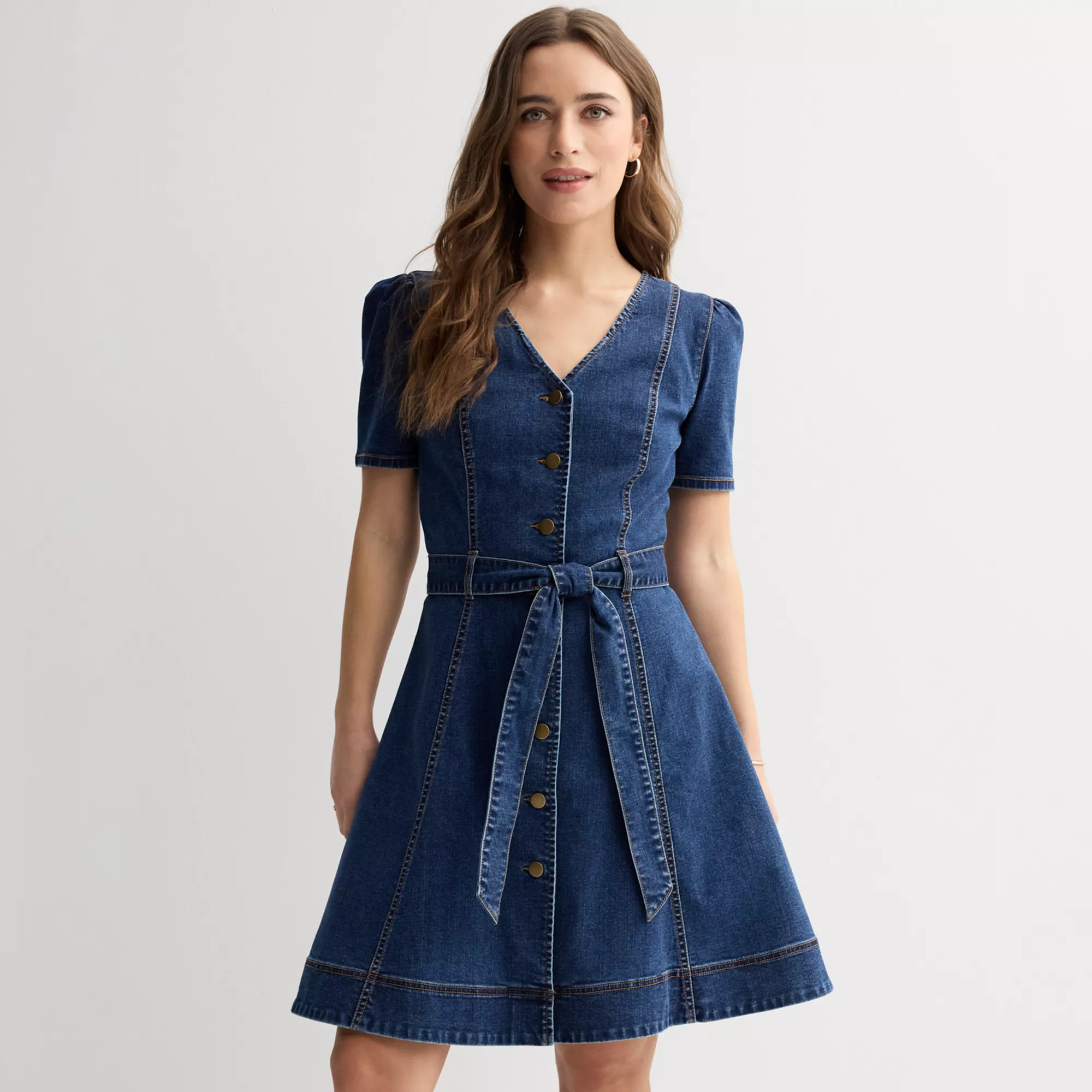 Women's Draper James Seamed Self Tie Denim Dress | Kohl's