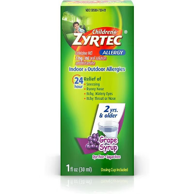 Zyrtec Child Allergy Syrup D/F S/F Grape, 1 Oz | Target