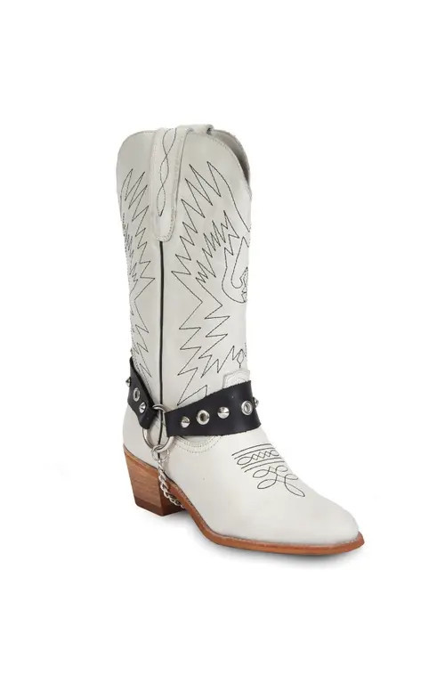 URBNKICKS Cowboy Leather Boots in White at Nordstrom, Size 9.5 | Nordstrom