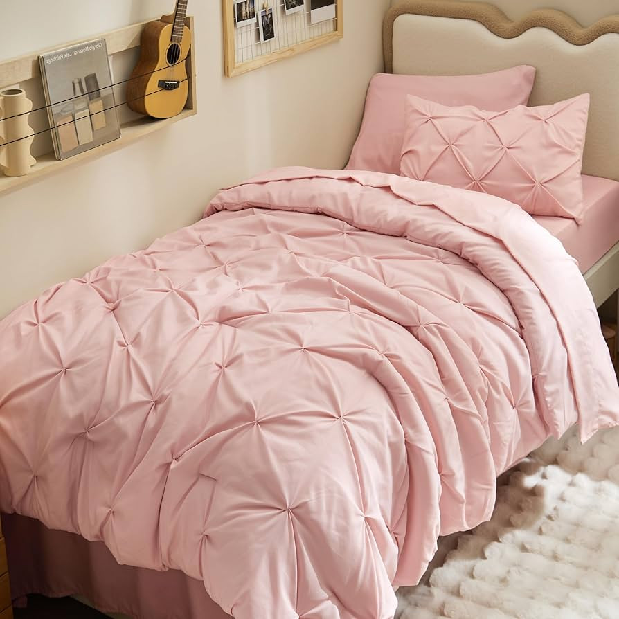 Bedsure Twin XL Comforter Set Pink - Dorm Room Essentials for Girls, Extra Long Twin XL Bedding S... | Amazon (US)