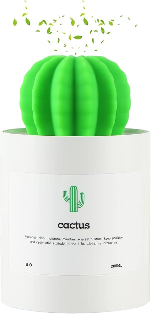 Cactus Humidifiers, Desktop Mini Cool Mist Humidifier 280ml USB Portable Air Diffuser, Auto Shut-... | Amazon (US)