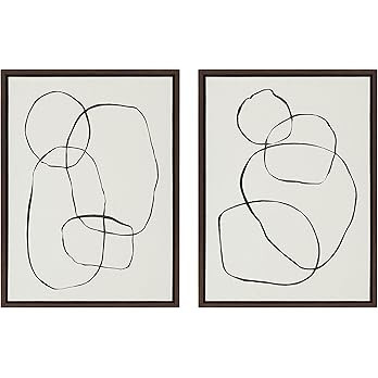 Kate and Laurel Sylvie Modern Circles and Going in Circles Framed Canvas Wall Art Set by Teju Rev... | Amazon (US)