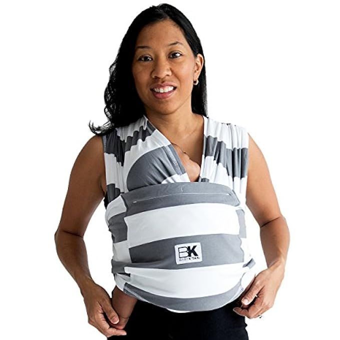 Baby K’tan PRINT Baby Carrier, Charcoal/White Stripe Soft Cotton (S) | Amazon (US)