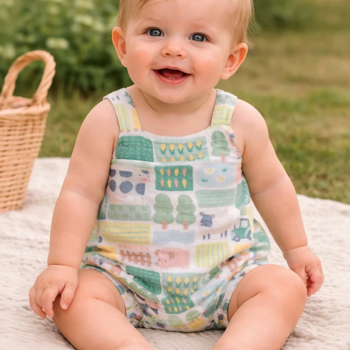 Retro Sunsuit, Patchwork Farm | SpearmintLOVE