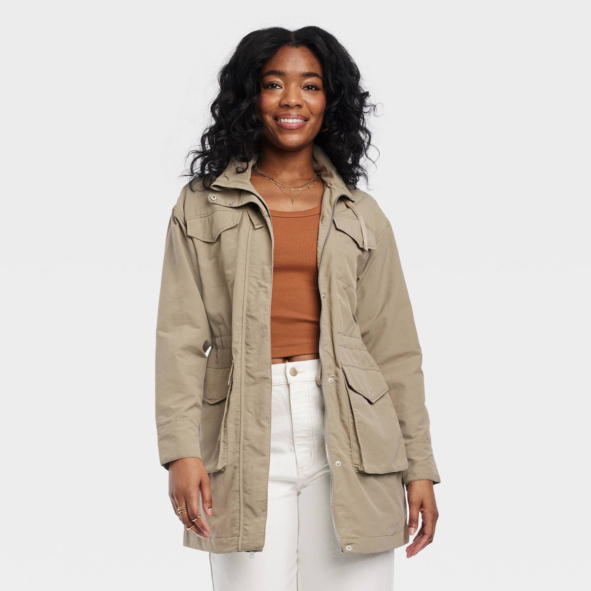 Women's Utility Rain Jacket - Universal Thread™ Brown | Target