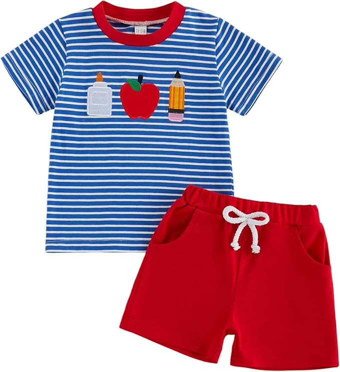 Toddler Baby Boy Golf Outfit Golf Short Sleeve Collared Polo T Shirt Striped Shorts Set Cute Boys... | Amazon (US)