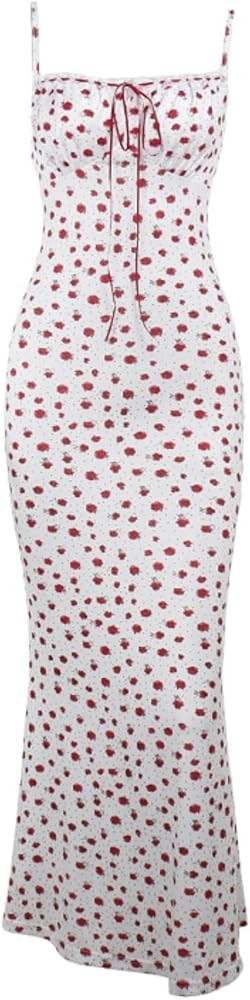 Milkmaid Dress Cottage Core Dress Spaghetti Strap Dress Sleeveless Dress Bodycon Tube Top Maxi Dr... | Amazon (US)