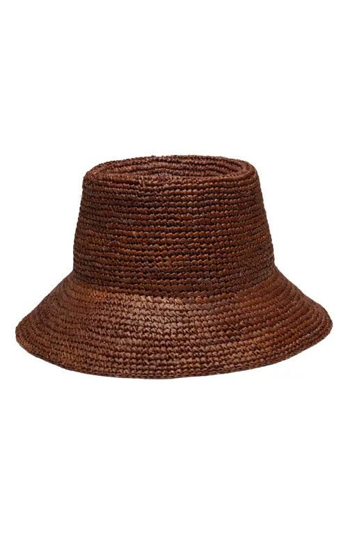 Wyeth Tali Straw Bucket Hat in Chocolate at Nordstrom | Nordstrom