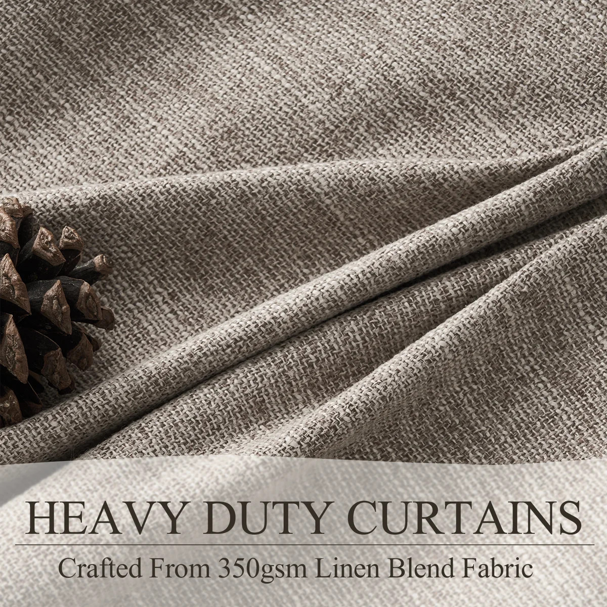 Linen Blackout Curtains, Pinch Pleat Back Tab Full Blackout Drapes Farmhouse Boho Curtains for Wi... | Wayfair North America