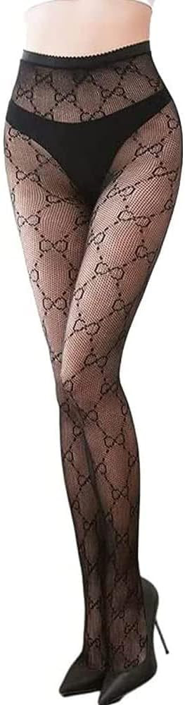 AHREYLJ Sexy Fishnet Stockings Fashion Letter Tights for Women Sexy Lace Leggings Waisted Pantyho... | Amazon (US)