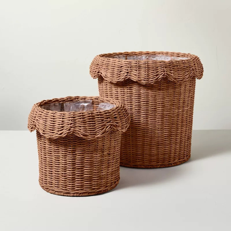 Scalloped Rattan Planter Basket - Hearth & Hand™ with Magnolia | Target
