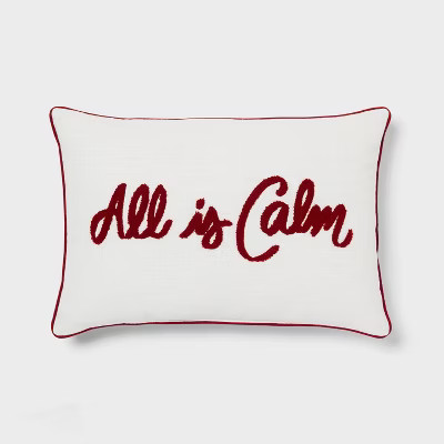 14''x20'' Oblong Holiday Decorative Pillow All is Calm - Threshold™ | Target