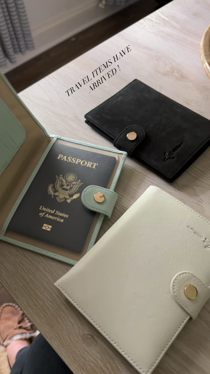 Genuine leather passport case, RFID passport cover with credit card holder protection. Each case holds up to two passports. Everything you need for ID travel. Compact and ideal for our family of 5! 
Colors:
Soft leather creamy white
Soft leather black
Soft leather ice green

#LTKfamily #LTKGiftGuide #LTKtravel