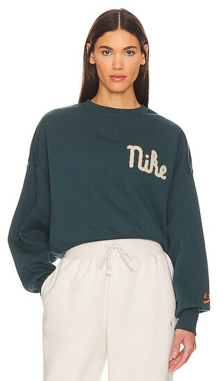 Fleece Crew Neck in Deep Jungle & Campfire Orange | Revolve Clothing (Global)