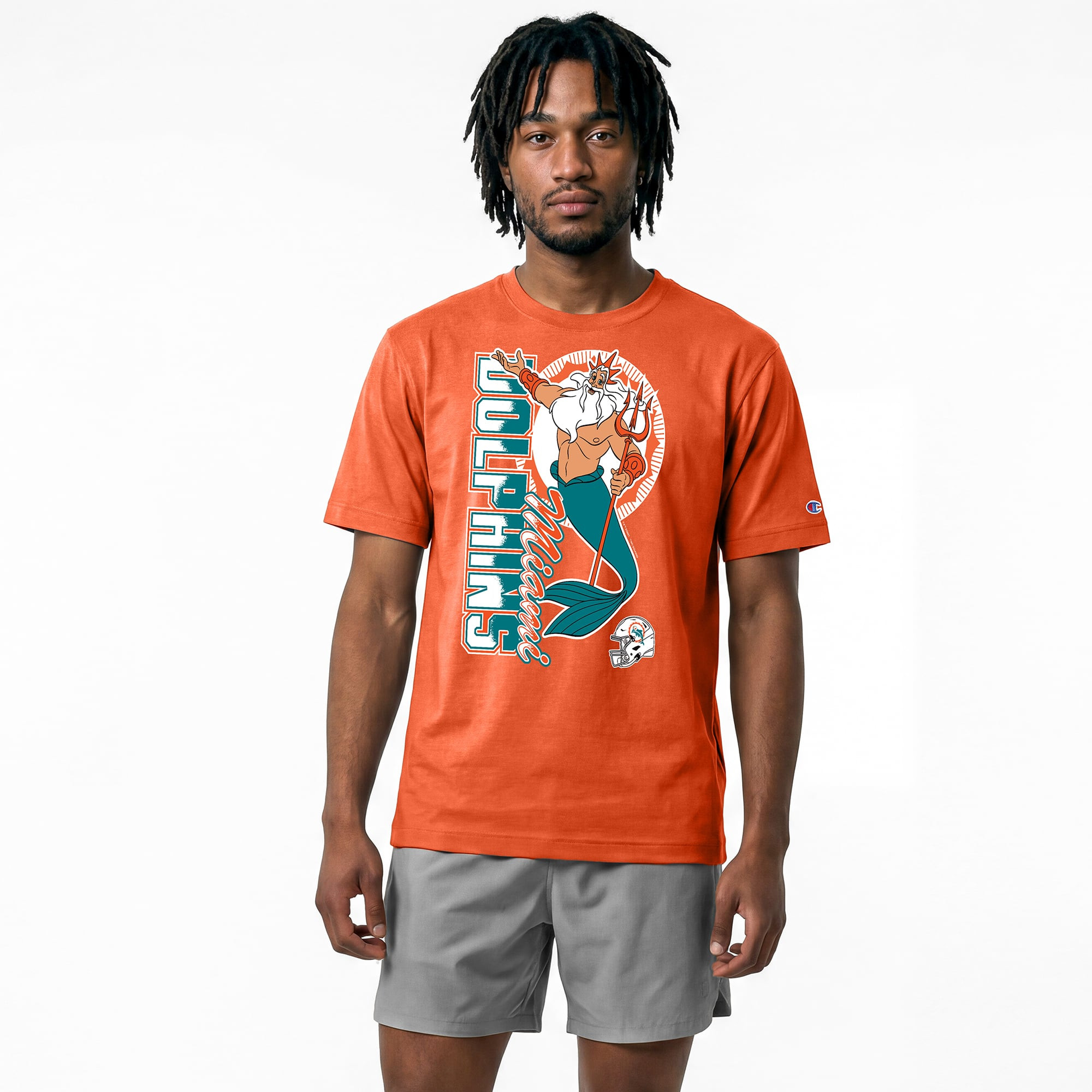 Miami Dolphins Disney x Champion King Triton All-Star T-Shirt - Orange | Fanatics