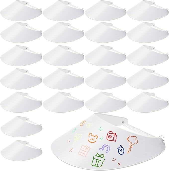 24 Pcs DIY Foam Sun Visors for Women White Golf Visor Adjustable String Sun Visor Hat Tennis Viso... | Amazon (US)