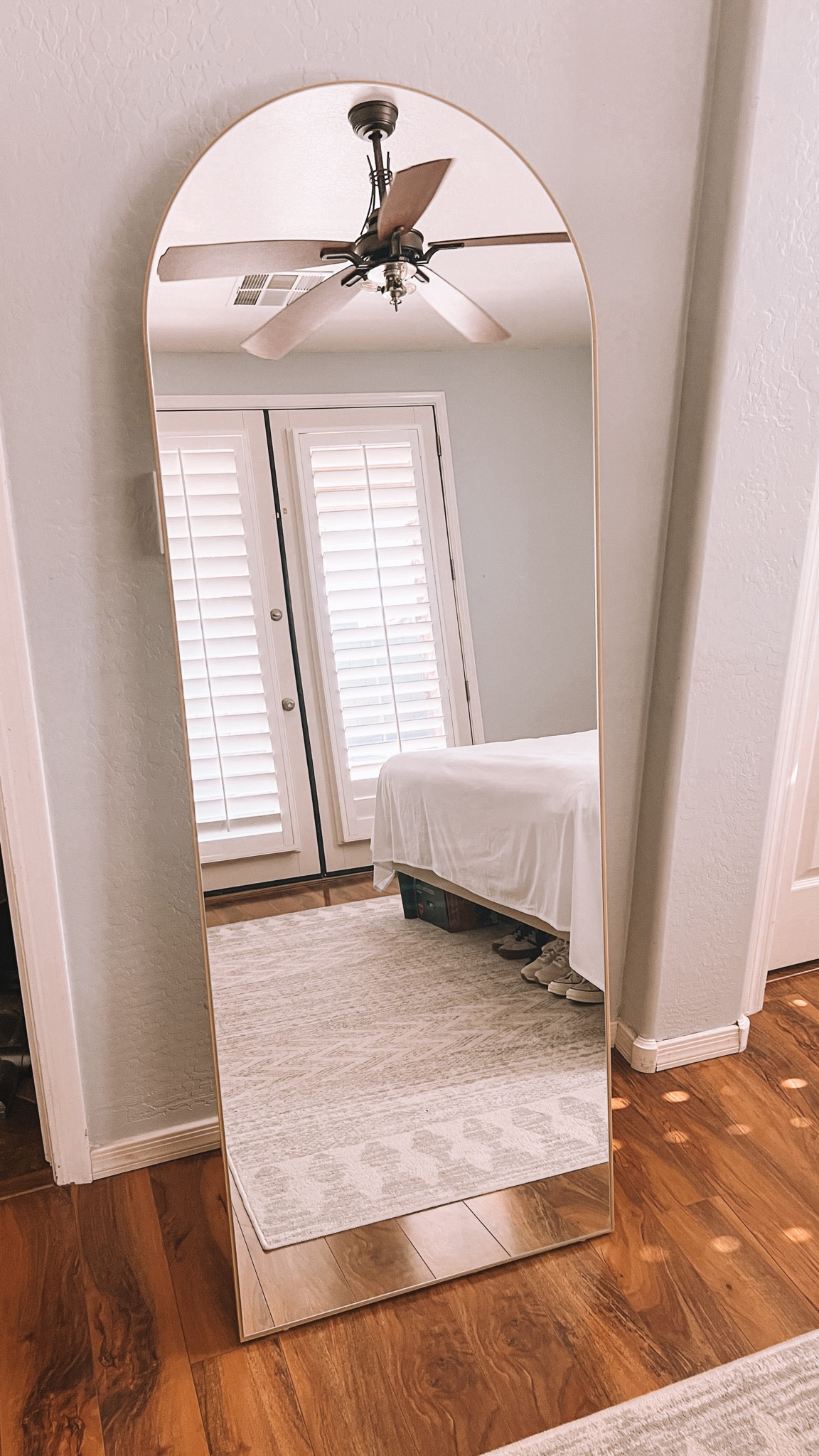 My gold arched mirror is on SALE right now.  For $50

Measurements 
64”x 21"

#LTKHome #LTKSummerSales #LTKSaleAlert