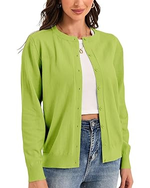 Womens Cardigan Sweaters Button Down Classic Long Sleeve Casual Crewneck Soft Fall Tops（S-2XL... | Amazon (US)