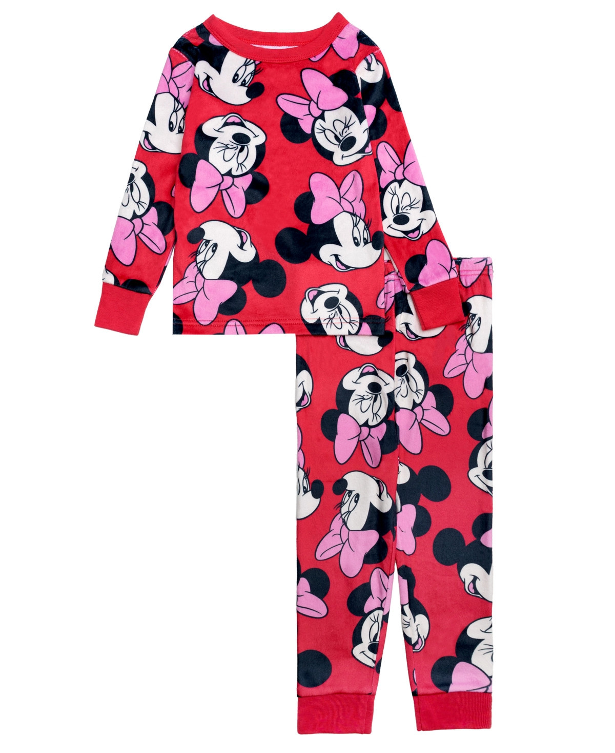 Ame Girls 2T-4T 2-Piece Minnie Mouse Print Top and Pants Pajama Set - Multi | Macy's
