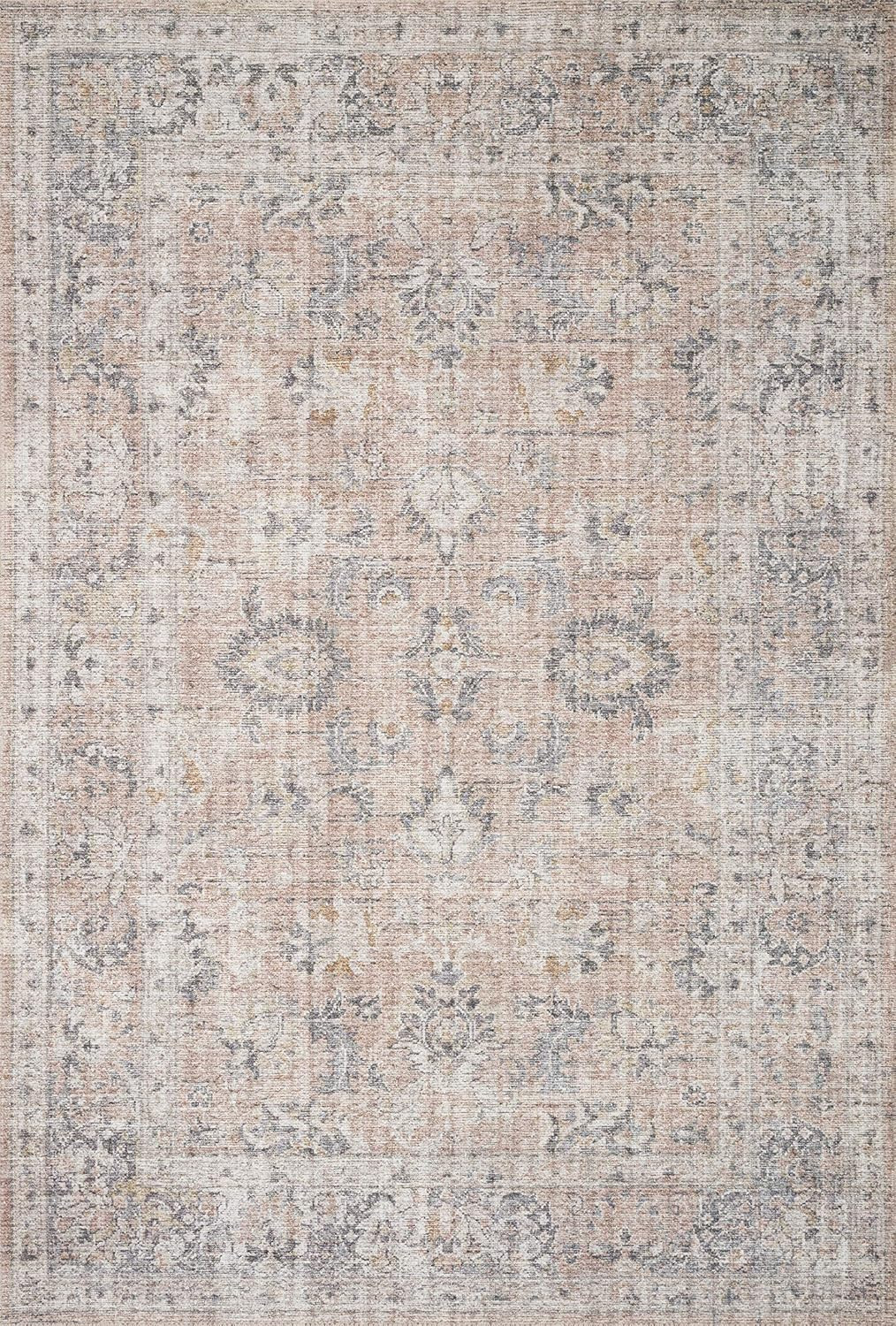 Loloi II Skye Collection Printed Distressed Vintage Area Rug, 2'-3" x 3'-9", Blush/Grey | Amazon (US)