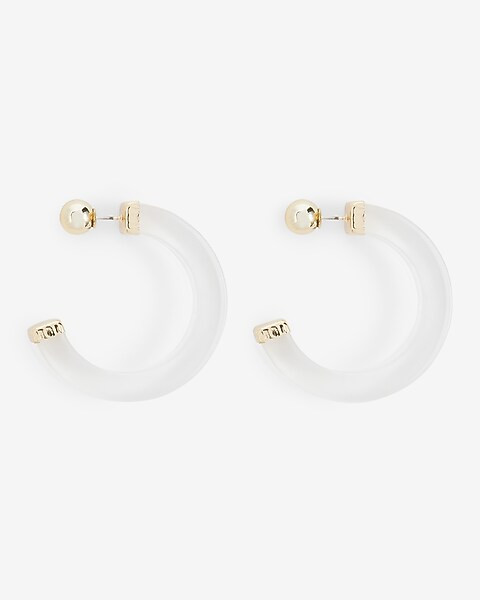 Clear Resin Hoop Earrings | Express