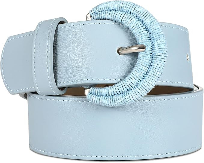 Women's Leather Belts for Dresses black Leather Waist Belt Fashion Ladies Belts | Amazon (US)