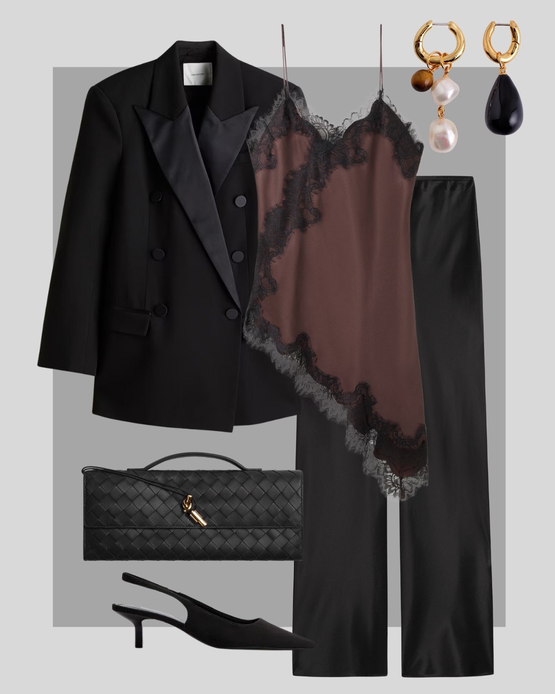 3 evening looks with a asymmetrical lace cami 