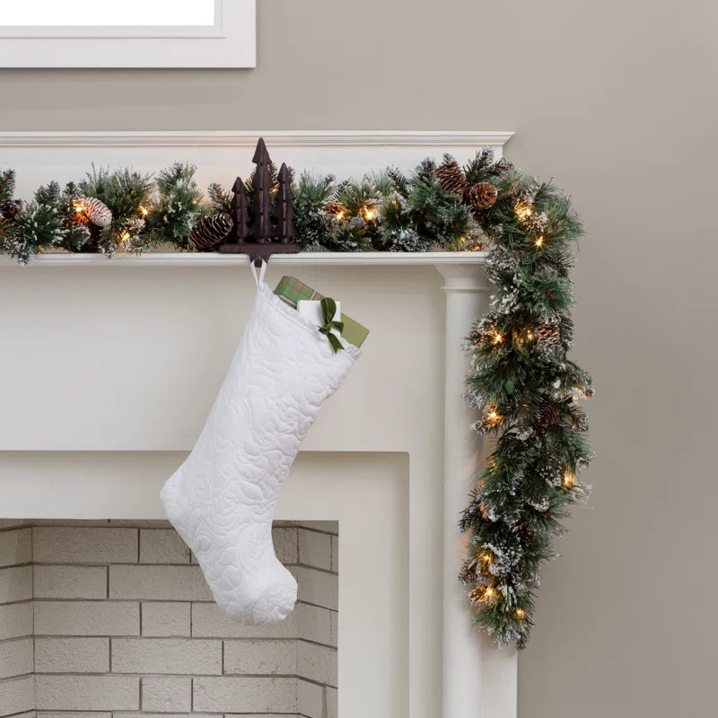 Glittery Bristle 108'' in. Lighted Faux Garland | Wayfair North America