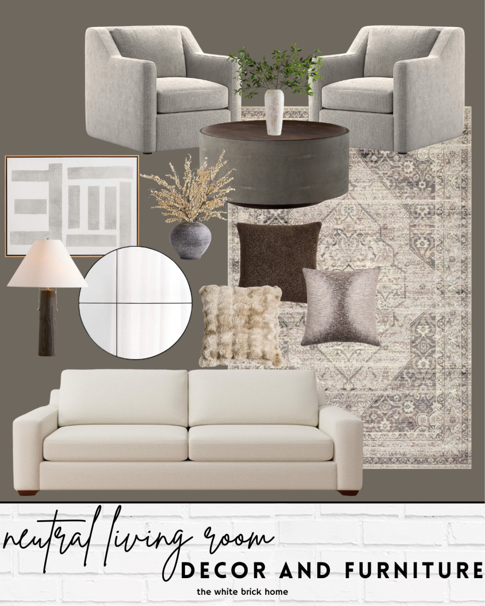 A beautiful, transitional living room design that is comfortable and tonal 🖤

Living room, living room design, living room decor, living room decor, living room rug, area rug, coffee table, wall art, table lamp, lamp, sofa, couch, accent chair, faux greenery, home decor, home accessories, throw pillows, faux greenery, accent chairs, pottery barn, crate and barrel

#LTKStyleTip #LTKFindsUnder100 #LTKHome