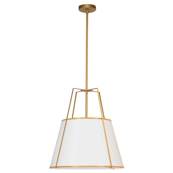 1LT Trapezoid Pendant Gold/White Shade w/ 790 Diff | Bed Bath & Beyond