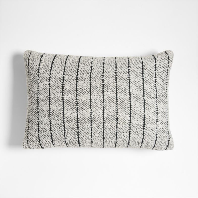 Soft Boucle Striped 24"x16" Arctic Ivory Indoor/Outdoor Throw Pillow | Crate & Barrel | Crate & Barrel