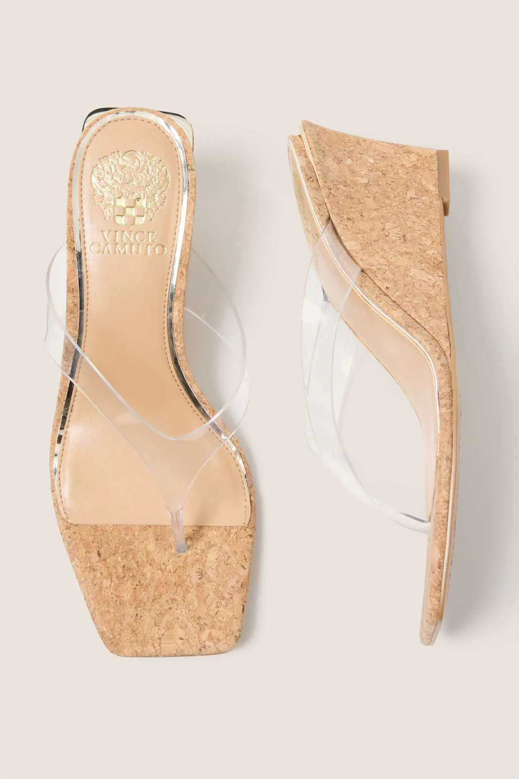 VINCE CAMUTO Women's Cianna Cork Wedge Sandals, Size 6.5, Taupe | Evereve