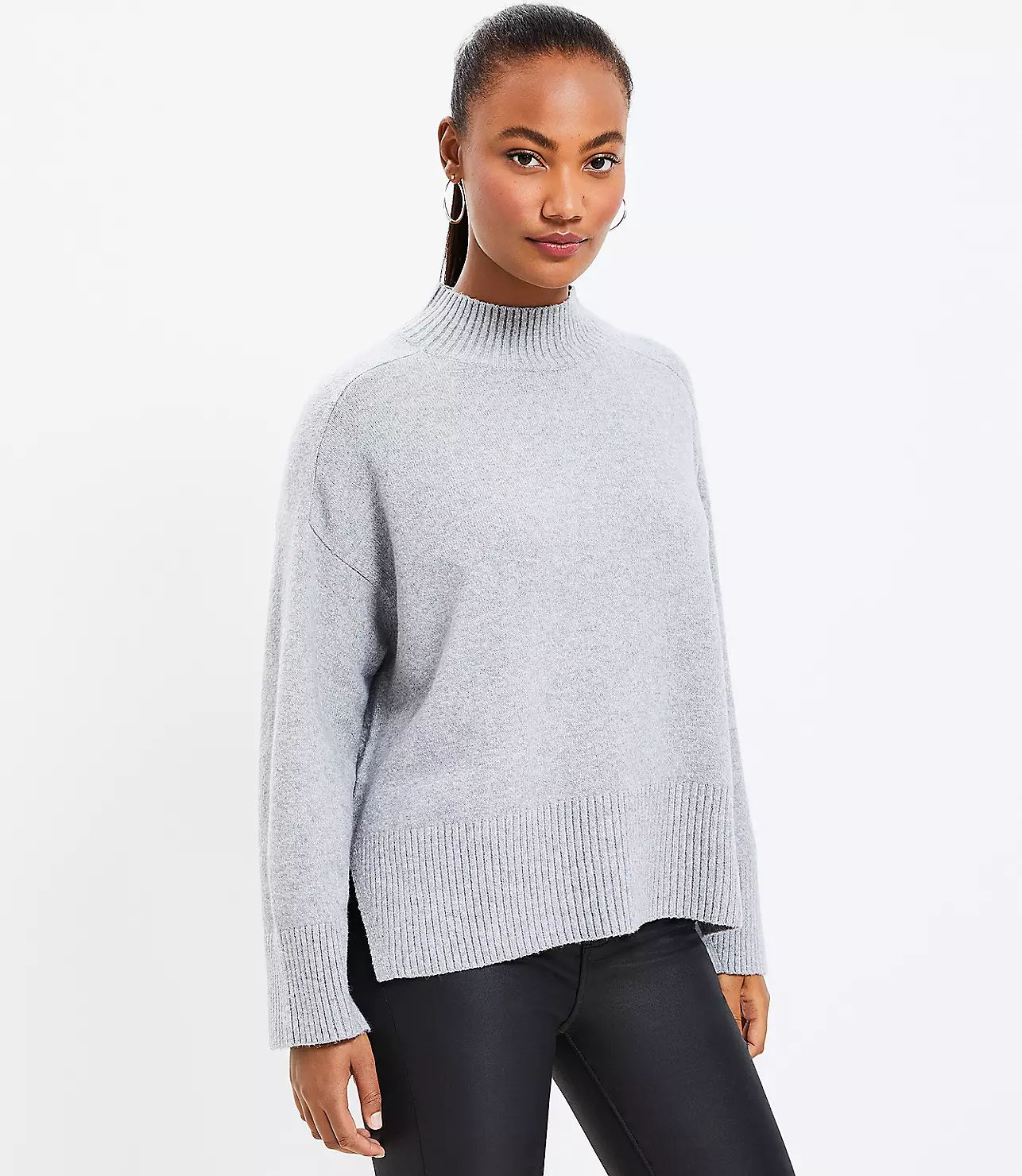 Mock Neck Poncho Sweater | LOFT