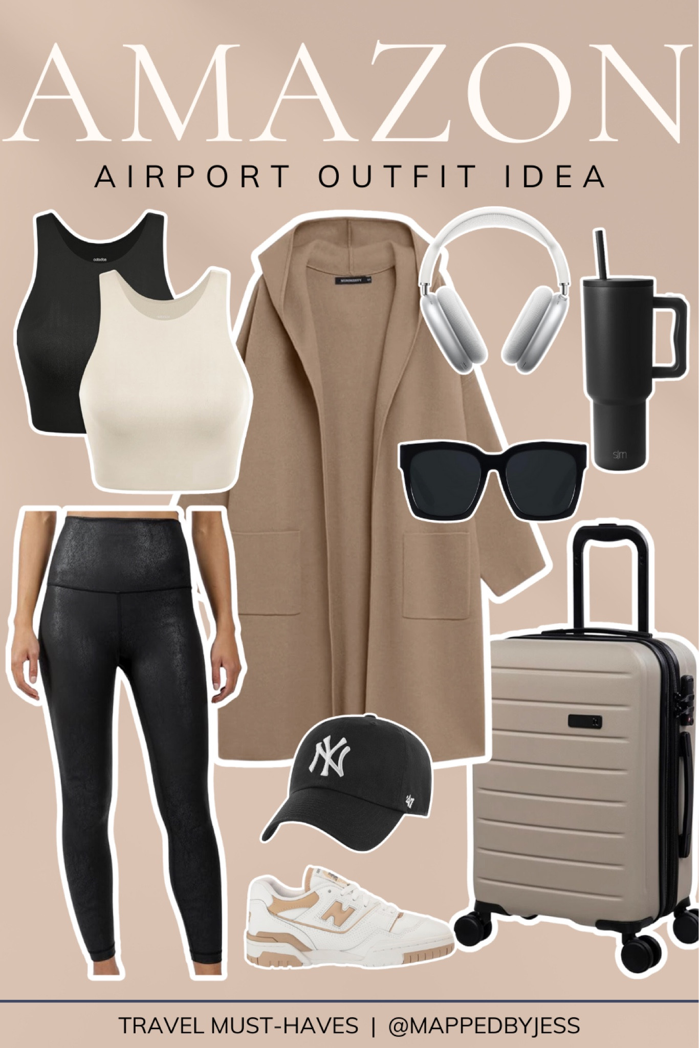 Wondering what to wear at the airport or on the plane? This cute and comfortable airport outfit idea from Amazon is perfect for you! ✈️

[neutral outfit, comfortable outfit for plane, tan cardigan, khaki cardigan, beige cardigan, light brown cardigan, camel cardigan, black leggings, white workout top, black workout top, tan carry on suitcase, stylish travel day outfit, amazon fashion, amazon influencer, found it on amazon, amazon travel essentials, amazon travel favorites, amazon travel finds, simple outfit idea for traveling, road trip outfit idea, black and white outfit, black white and tan outfit, black and camel, 2023 fall outfit idea, amazon fall finds 2023] 

#LTKfindsunder50 #LTKtravel #LTKeurope