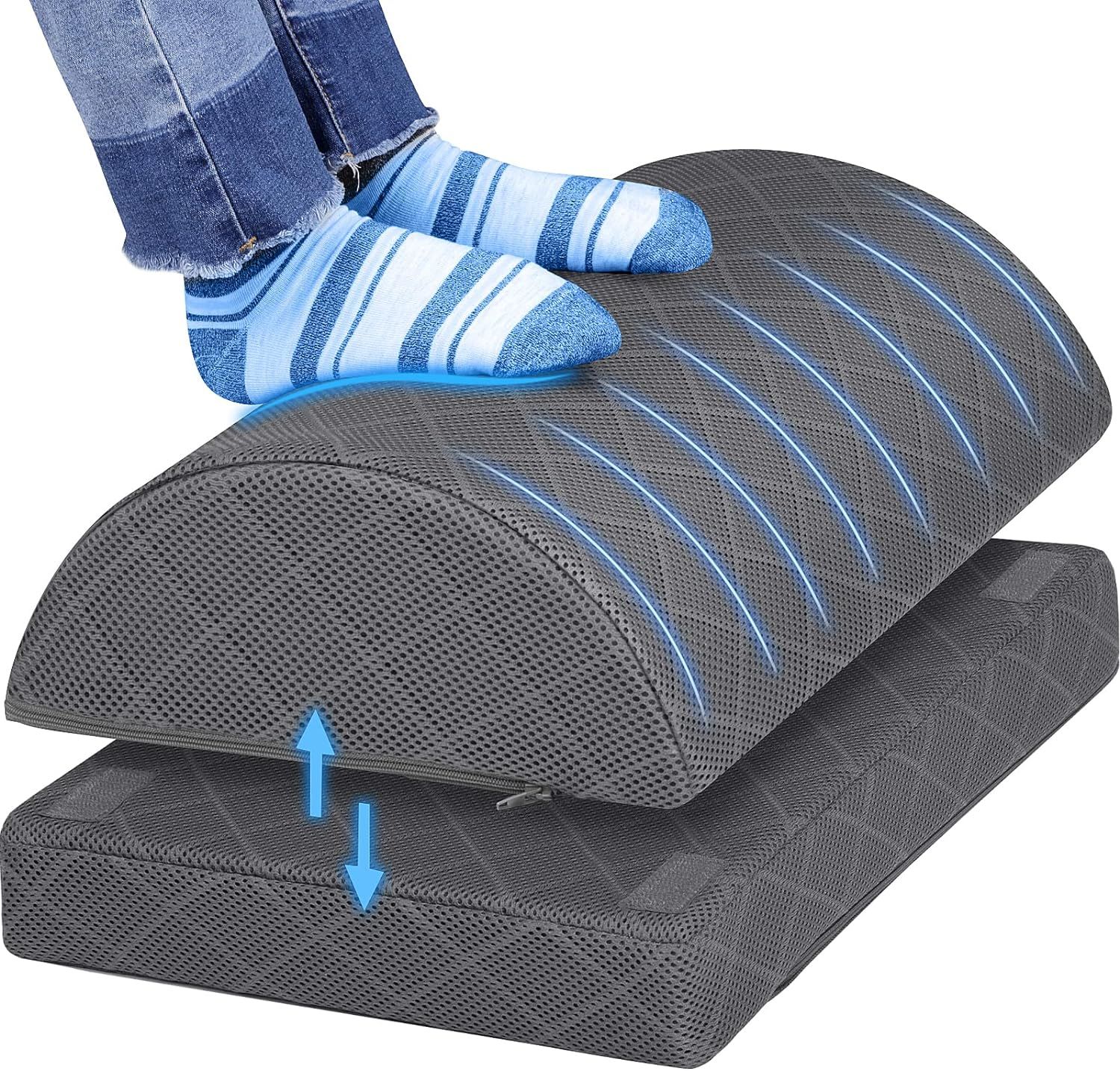 CushZone Foot Rest for Under Desk at Work Adjustable Foam for Office, Work, Gaming, Computer, Gif... | Amazon (US)