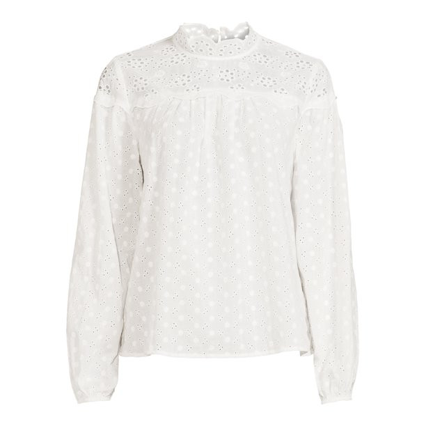 Time and Tru Women's Eyelet Top - Walmart.com | Walmart (US)