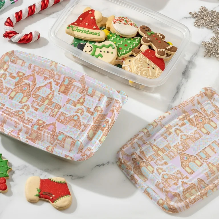 Cook with Color 12-Piece Holiday Food Storage Container Set, Leakproof Plastic with Gingerbread H... | Walmart (US)