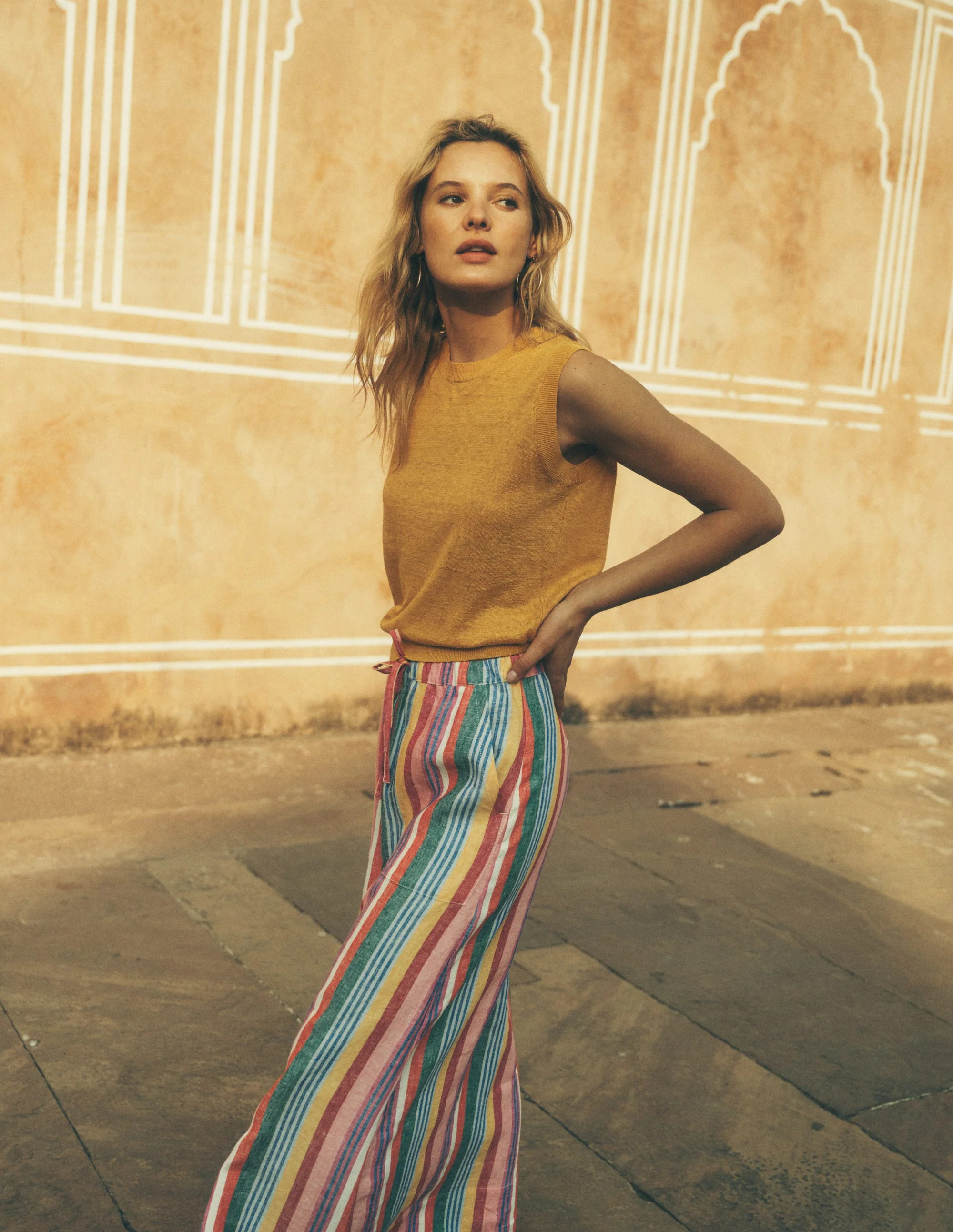 Layla Linen Skirt-Multi Stripe | Boden (US)