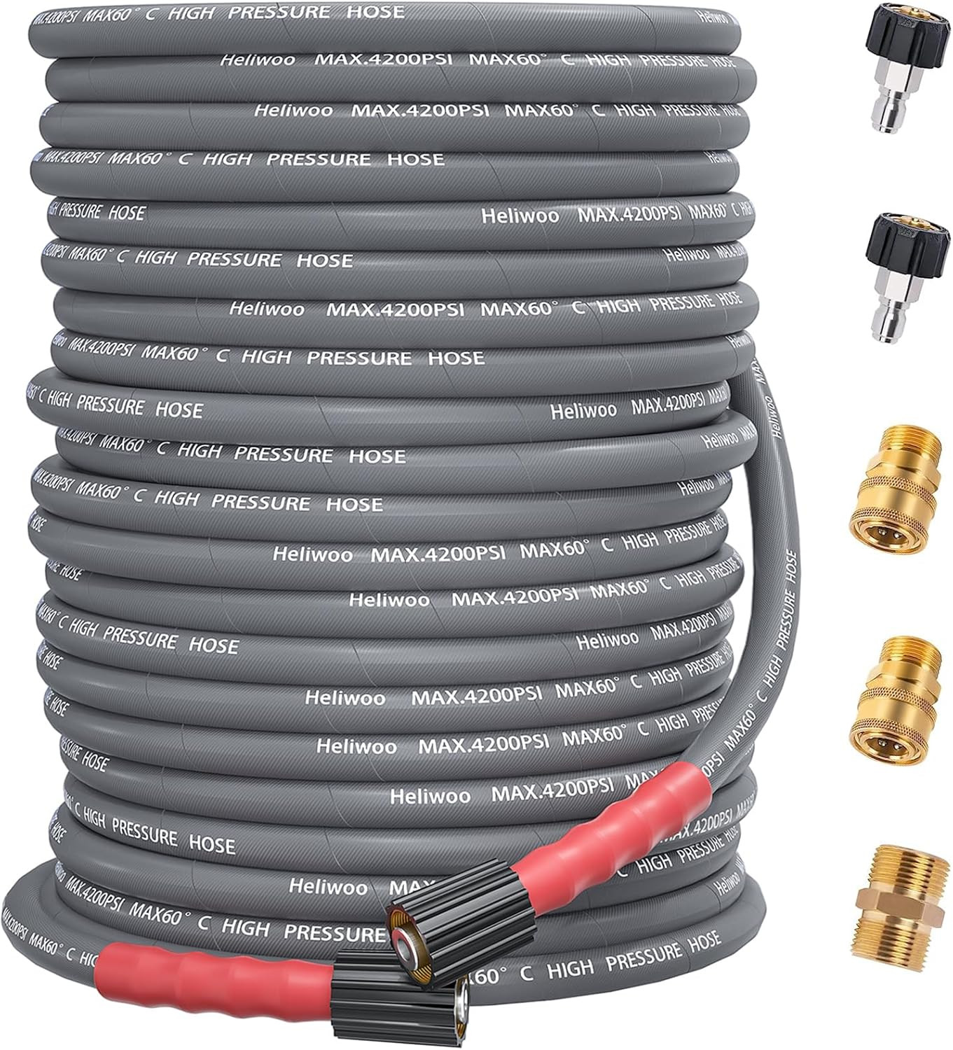 4200 PSI Pressure Washer Hose 100FT, 1/4 Inch Kink Resistant Power Washer Extension Hose, Flexibl... | Walmart (US)