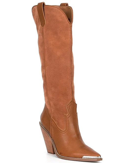 Gianni Bini Lomax Suede & Leather Tall Western Boots | Dillard's | Dillard's