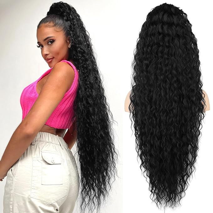 Drawstring Ponytail, 36" Extra Long Lightweight Curly Hairpiece | Extra-long, lightweight curly d... | Amazon (US)