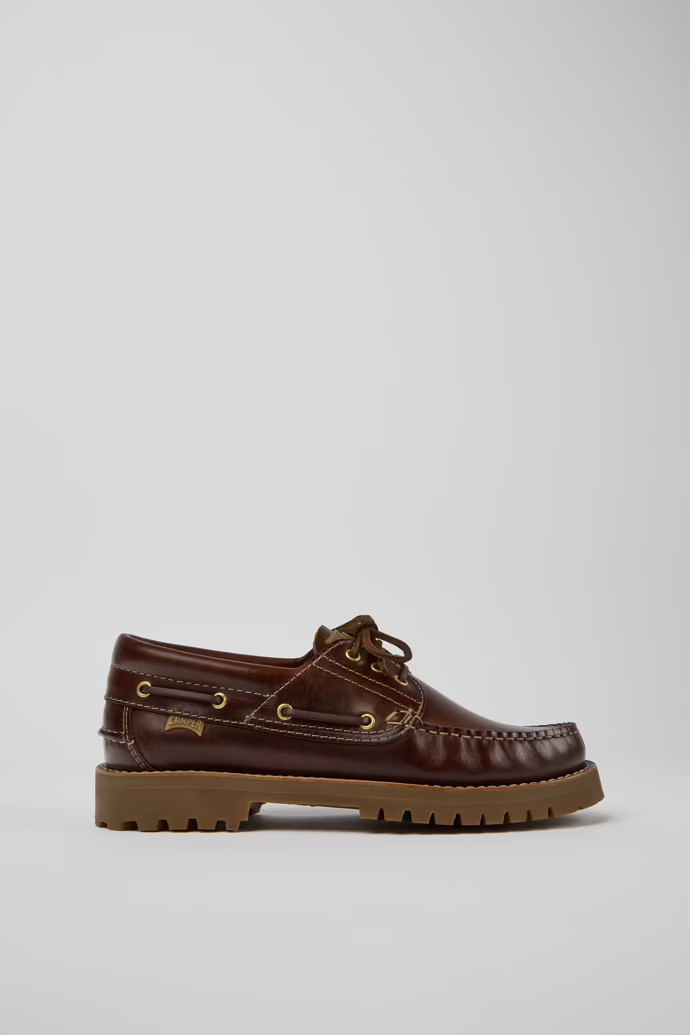 Brown Leather Moccasin Shoes for Men. | CAMPER UK