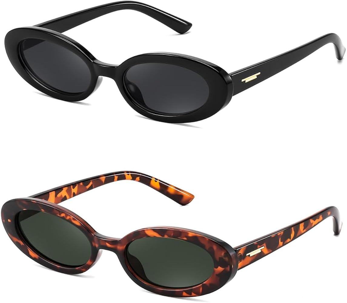 FEISEDY Small Retro Oval Cateye Sun Glasses for Women and Teens with Small Face, 90s Style Glasse... | Amazon (US)