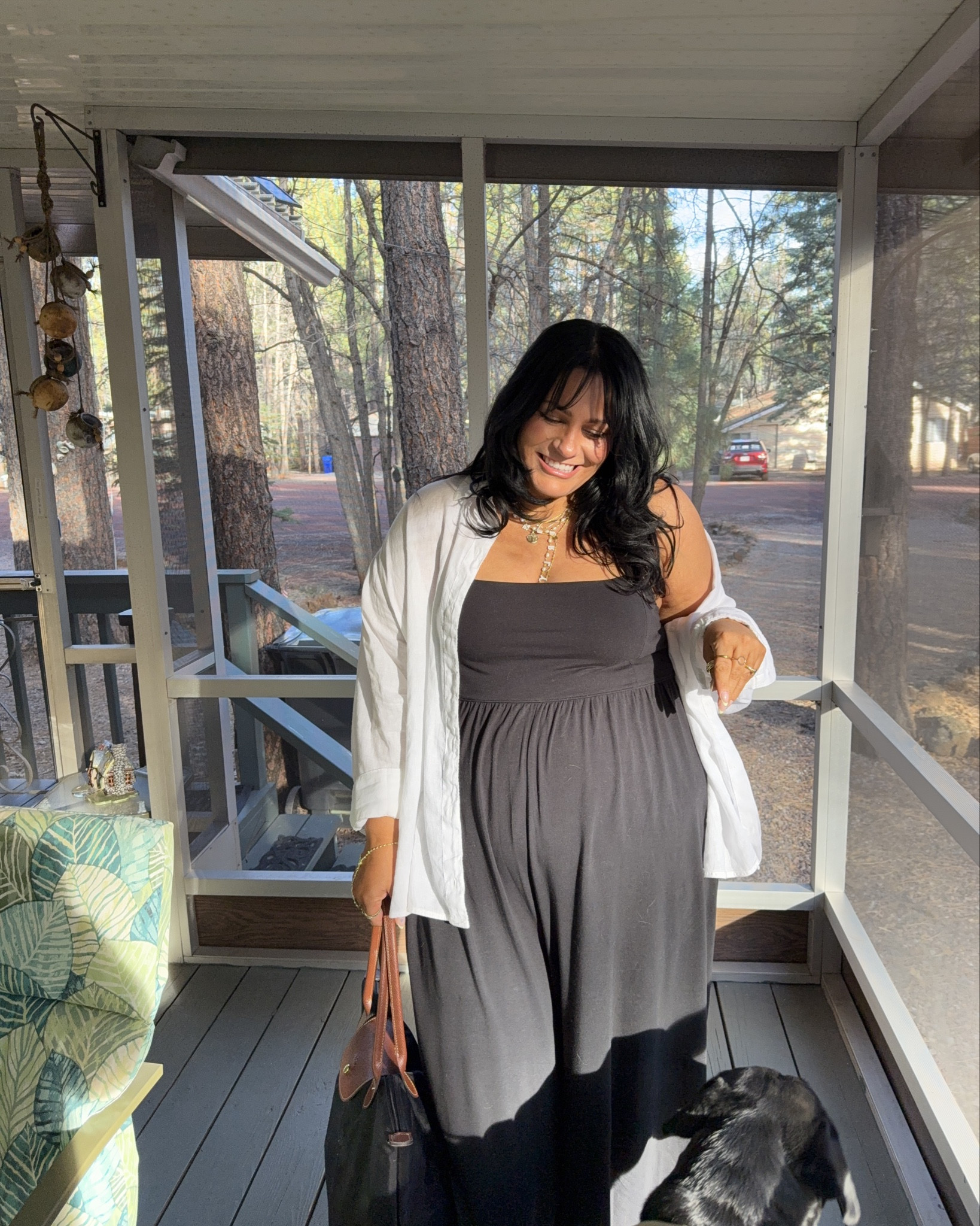 Wearing XL in button down and jumpsuit. I’m 5’6” and the bottoms are a hair above the floor with flats. Stats- 16/18 225lbs 5’6” 

#LTKPlusSize #LTKMidsize