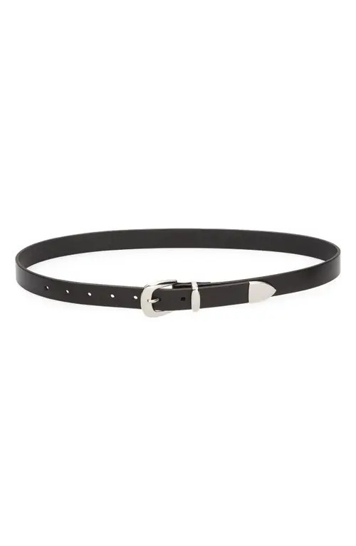 Madewell Leather Skinny Western Belt in True Black at Nordstrom, Size X-Large | Nordstrom