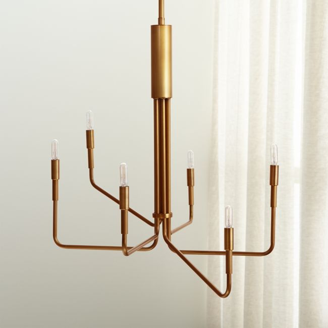 Clive 6-Arm Brass Chandelier | Crate & Barrel
