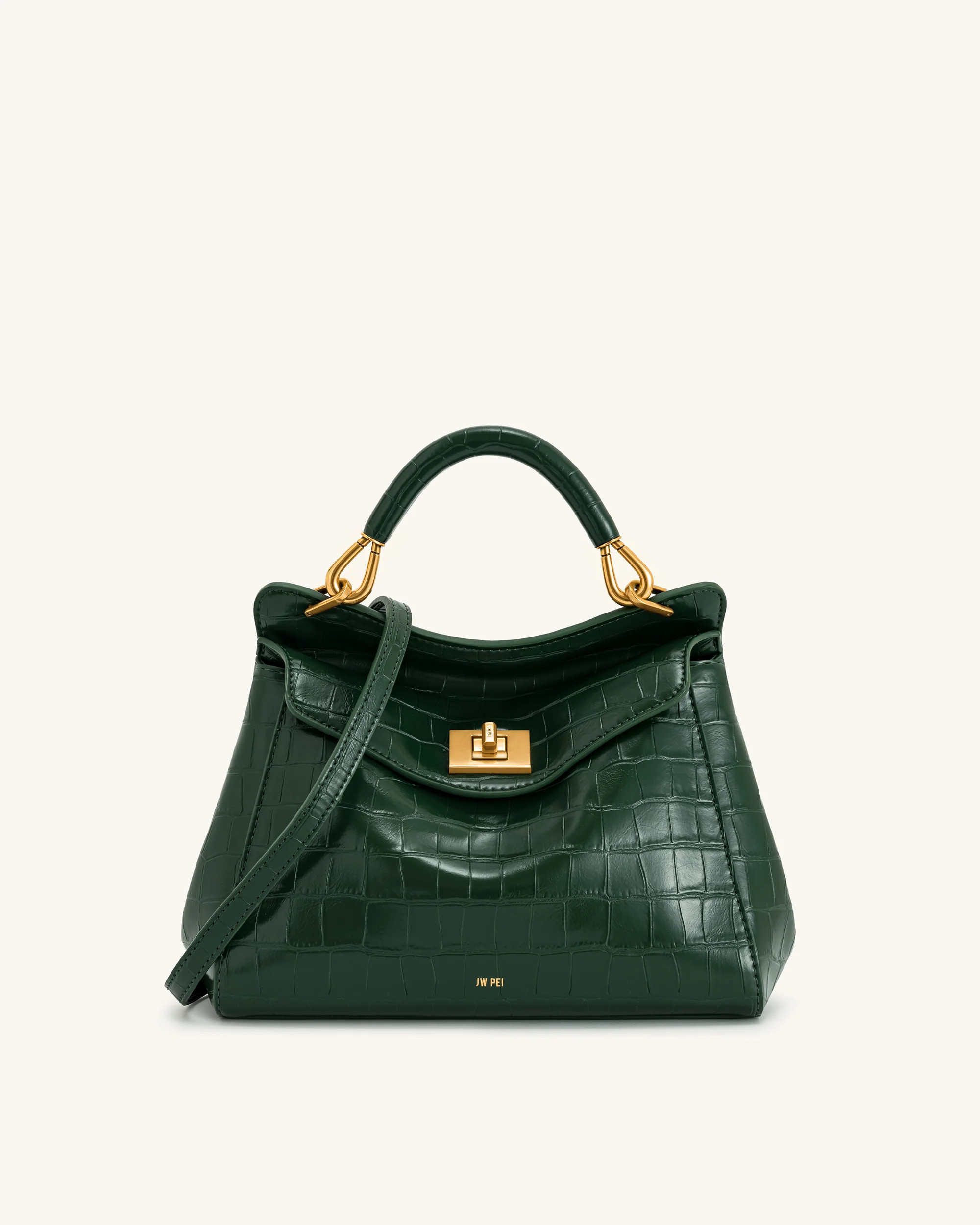 Lucia Classic Top Handbag - Green Croc | JW PEI US
